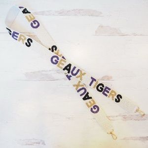 Beaded LSU Geaux Tigers Game Day Purse Strap Multi Louisiana